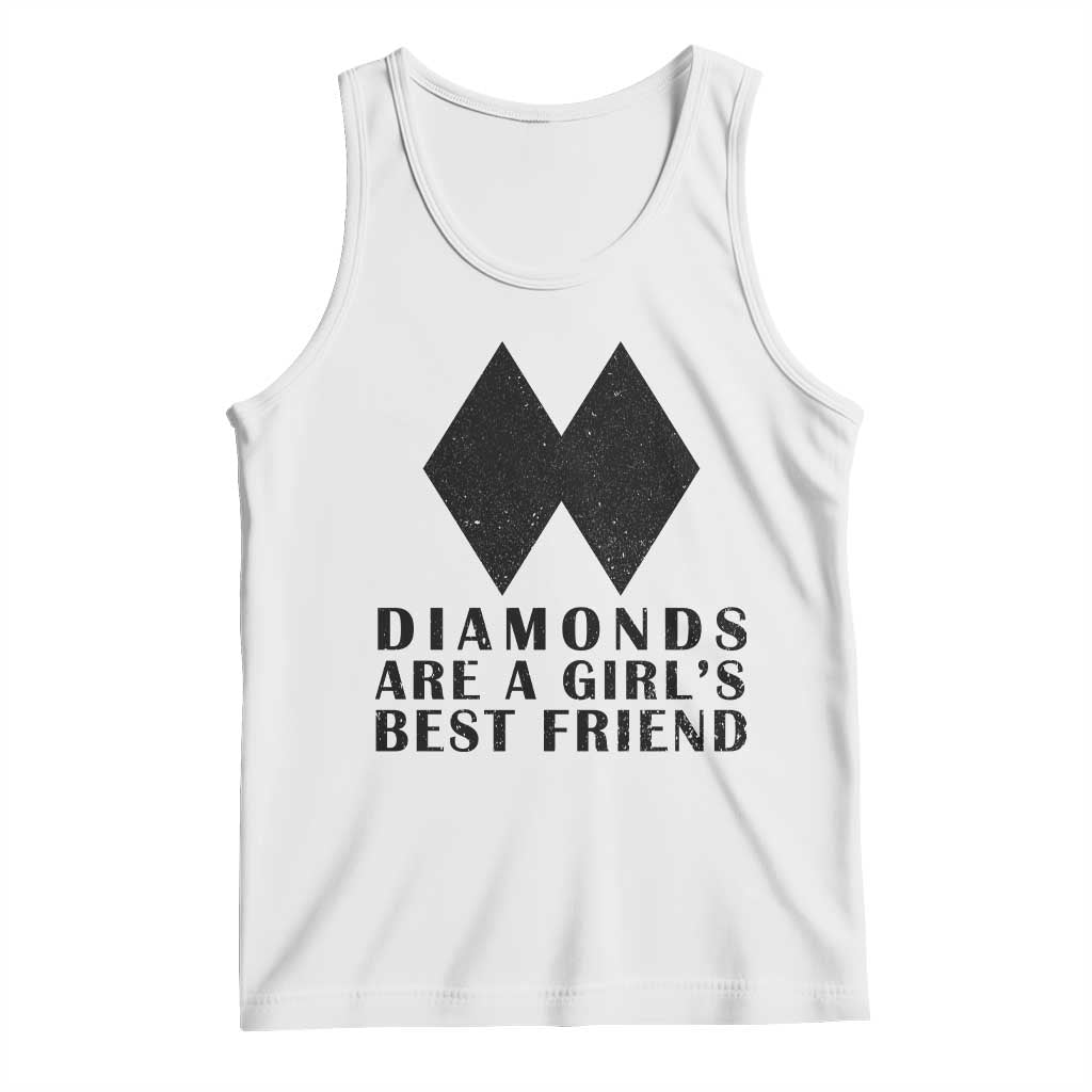 Funny Skiing Snowboarding Tank Top Diamonds Are A Girls Best Friend TS11 White Print Your Wear