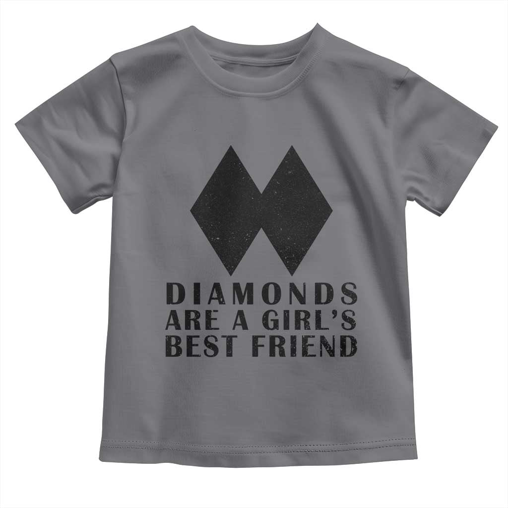 Funny Skiing Snowboarding Toddler T Shirt Diamonds Are A Girls Best Friend TS11 Charcoal Print Your Wear