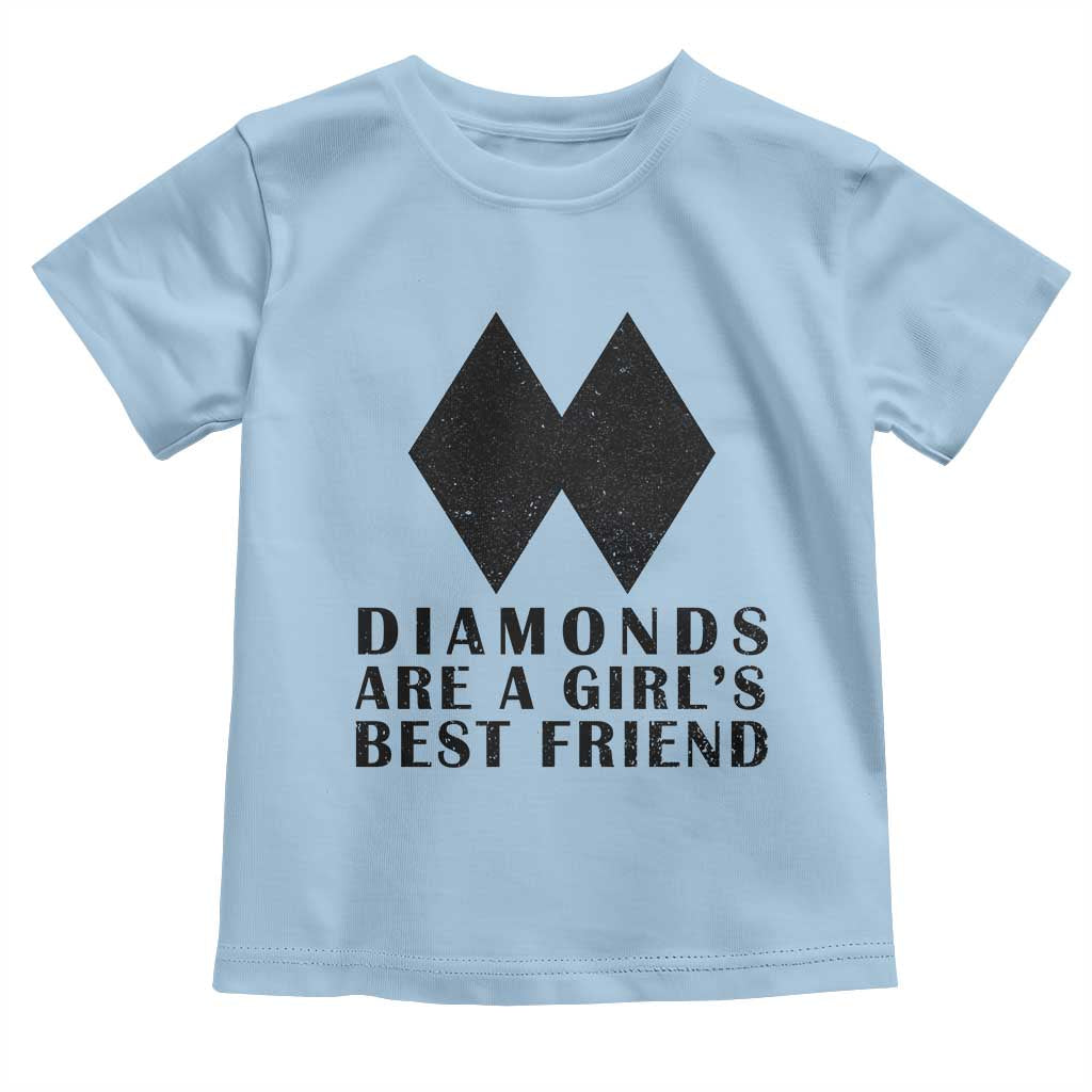 Funny Skiing Snowboarding Toddler T Shirt Diamonds Are A Girls Best Friend TS11 Light Blue Print Your Wear