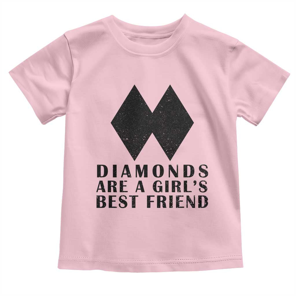 Funny Skiing Snowboarding Toddler T Shirt Diamonds Are A Girls Best Friend TS11 Light Pink Print Your Wear