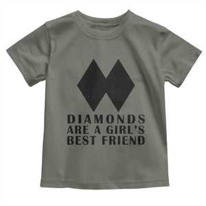 Funny Skiing Snowboarding Toddler T Shirt Diamonds Are A Girls Best Friend TS11 Military Green Print Your Wear