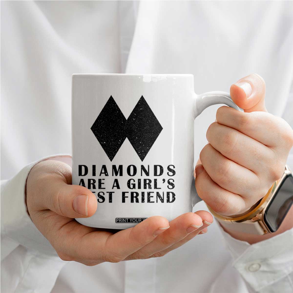 Funny Skiing Snowboarding Coffee Mug Diamonds Are A Girls Best Friend TS11 Print Your Wear