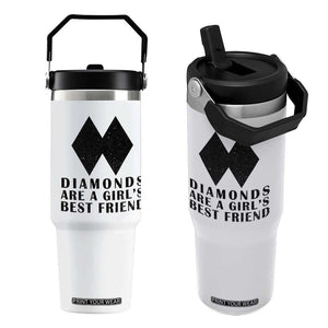 Funny Skiing Snowboarding Flip Straw Tumbler Diamonds Are A Girls Best Friend TS11 One Size: 30 oz White Print Your Wear