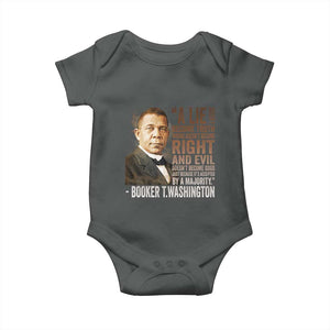 Booker Taliaferro Washington Baby Onesie A Lie Doesn't Become Truth Black History Month TS11 Dark Heather Print Your Wear