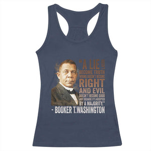 Booker Taliaferro Washington Racerback Tank Top A Lie Doesn't Become Truth Black History Month TS11 Navy Print Your Wear