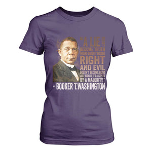 Booker Taliaferro Washington T Shirt For Women A Lie Doesn't Become Truth Black History Month TS11 Purple Print Your Wear