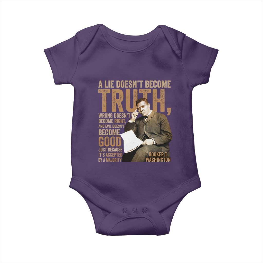 Booker Taliaferro Washington Baby Onesie A Lie Doesnt Become Truth Wrong Doesnt Become Right TS11 Purple Print Your Wear
