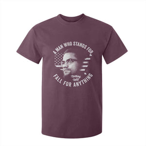 Malcolm X T Shirt For Kid A Man Who Stands For Nothing Will Fall For Anything American Flag TS11 Maroon Print Your Wear