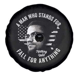 Malcolm X Spare Tire Cover A Man Who Stands For Nothing Will Fall For Anything American Flag TS11 Print Your Wear