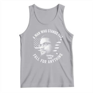 Malcolm X Tank Top A Man Who Stands For Nothing Will Fall For Anything American Flag TS11 Athletic Heather Print Your Wear