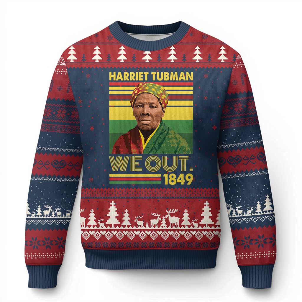 Harriet Tubman Ugly Christmas Sweater We Out 1849 African American History TS11 Navy Red Print Your Wear