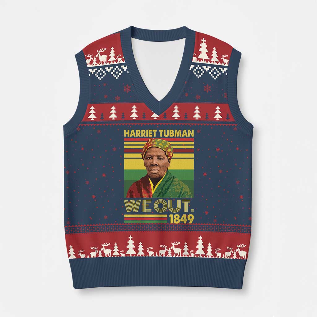 Harriet Tubman V-Neck Knit Sweater Vest We Out 1849 African American History TS11 Navy Red Print Your Wear