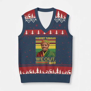 Harriet Tubman V-Neck Knit Sweater Vest We Out 1849 African American History TS11 Navy Red Print Your Wear