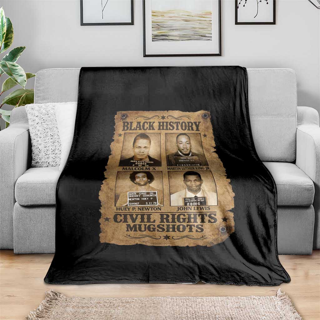 Black History Civil Rights Mugshots Throw Blanket Malcolm X MLK John Lewis Huey P Newton TS11 Print Your Wear