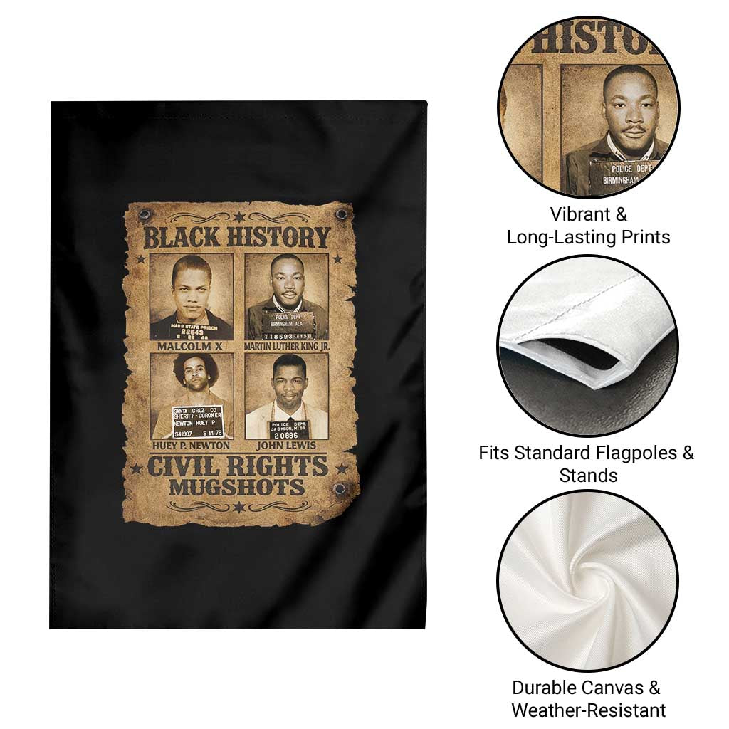 Black History Civil Rights Mugshots Garden Flag Malcolm X MLK John Lewis Huey P Newton TS11 Print Your Wear