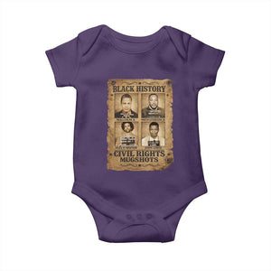 Black History Civil Rights Mugshots Baby Onesie Malcolm X MLK John Lewis Huey P Newton TS11 Purple Print Your Wear
