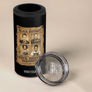 Black History Civil Rights Mugshots 4 in 1 Can Cooler Tumbler Malcolm X MLK John Lewis Huey P Newton TS11 Print Your Wear