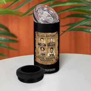 Black History Civil Rights Mugshots 4 in 1 Can Cooler Tumbler Malcolm X MLK John Lewis Huey P Newton TS11 Print Your Wear