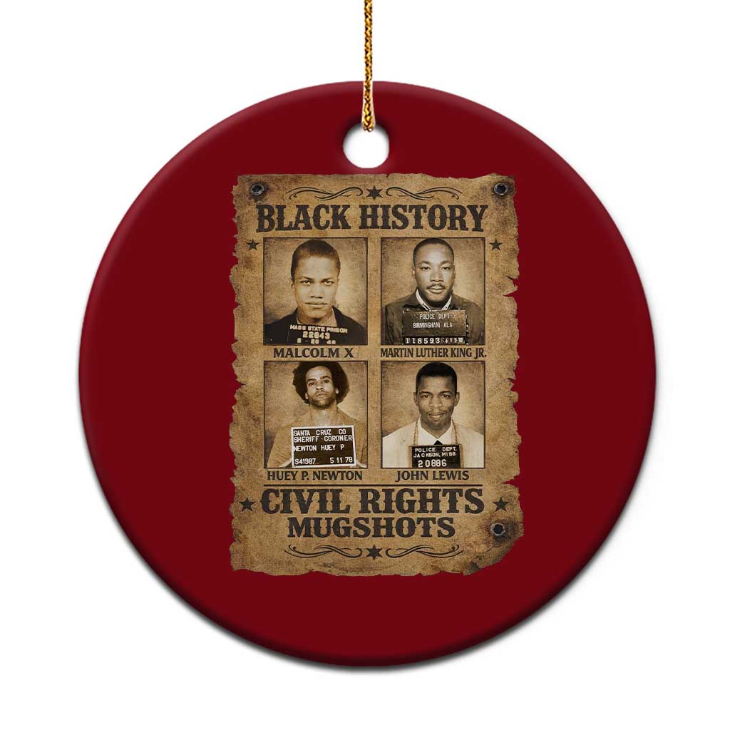 Black History Civil Rights Mugshots Ceramic Ornament Malcolm X MLK John Lewis Huey P Newton TS11 1pc Red Print Your Wear