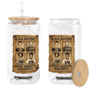 Black History Civil Rights Mugshots Glass Can Malcolm X MLK John Lewis Huey P Newton TS11 Print Your Wear
