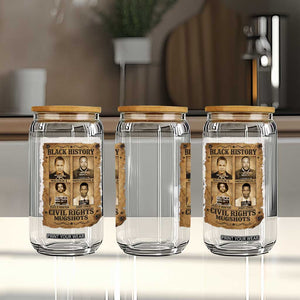 Black History Civil Rights Mugshots Glass Can Malcolm X MLK John Lewis Huey P Newton TS11 Print Your Wear