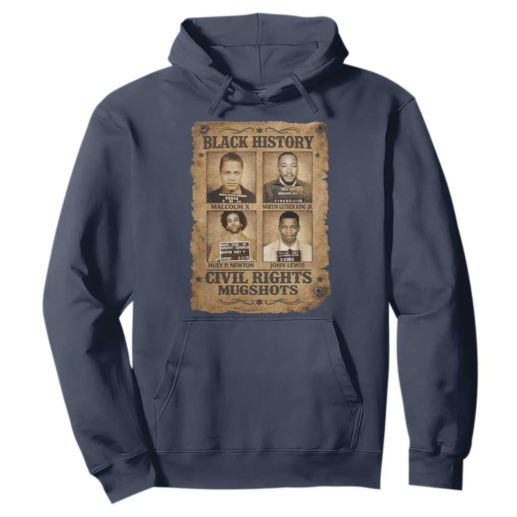 Black History Civil Rights Mugshots Hoodie Malcolm X MLK John Lewis Huey P Newton TS11 Navy Print Your Wear