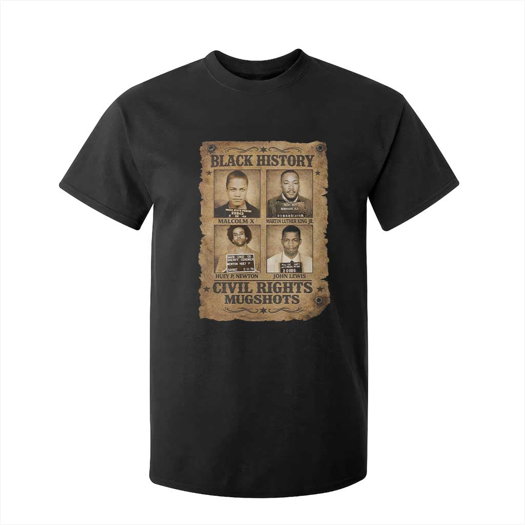 Black History Civil Rights Mugshots T Shirt For Kid Malcolm X MLK John Lewis Huey P Newton TS11 Black Print Your Wear