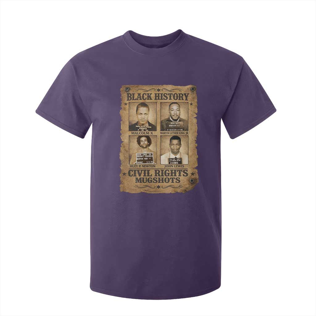 Black History Civil Rights Mugshots T Shirt For Kid Malcolm X MLK John Lewis Huey P Newton TS11 Purple Print Your Wear