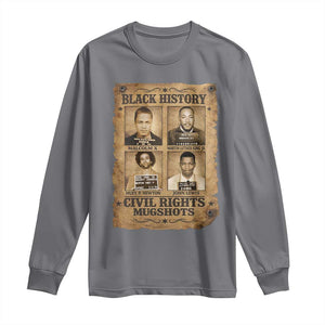 Black History Civil Rights Mugshots Long Sleeve Shirt Malcolm X MLK John Lewis Huey P Newton TS11 Charcoal Print Your Wear
