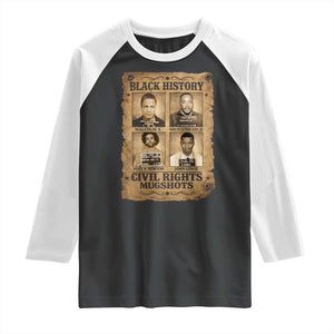 Black History Civil Rights Mugshots Raglan Shirt Malcolm X MLK John Lewis Huey P Newton TS11 Black White Print Your Wear
