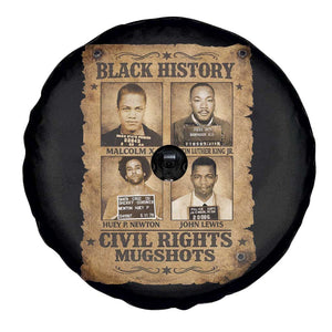 Black History Civil Rights Mugshots Spare Tire Cover Malcolm X MLK John Lewis Huey P Newton TS11 Print Your Wear