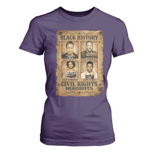 Black History Civil Rights Mugshots T Shirt For Women Malcolm X MLK John Lewis Huey P Newton TS11 Purple Print Your Wear