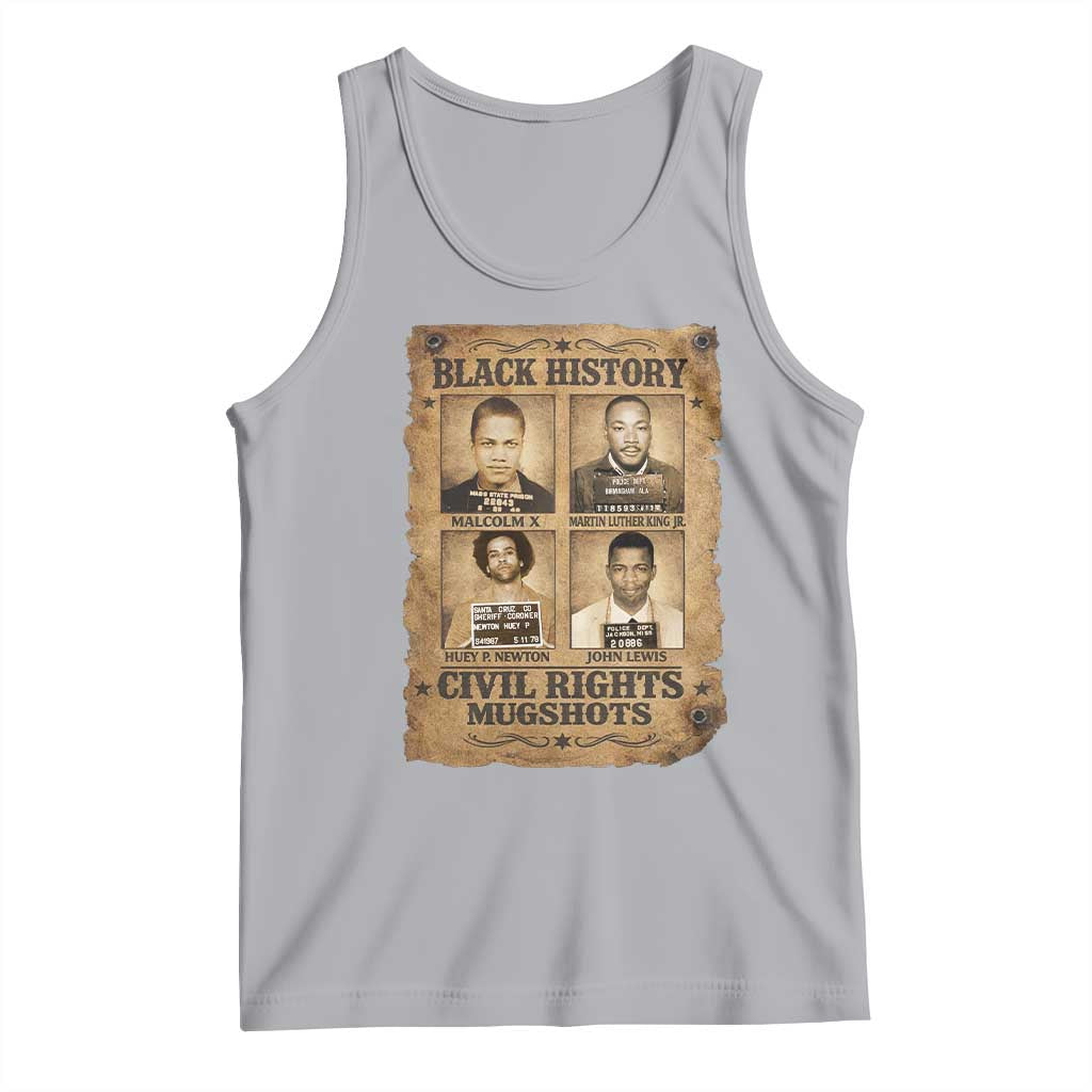 Black History Civil Rights Mugshots Tank Top Malcolm X MLK John Lewis Huey P Newton TS11 Athletic Heather Print Your Wear