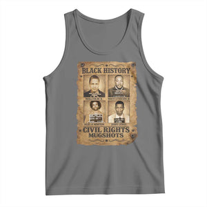 Black History Civil Rights Mugshots Tank Top Malcolm X MLK John Lewis Huey P Newton TS11 Black Heather Print Your Wear