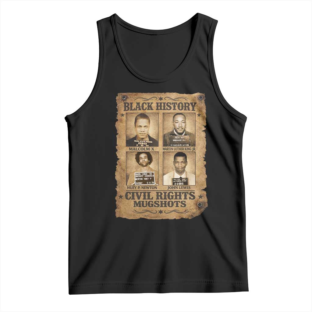 Black History Civil Rights Mugshots Tank Top Malcolm X MLK John Lewis Huey P Newton TS11 Black Print Your Wear