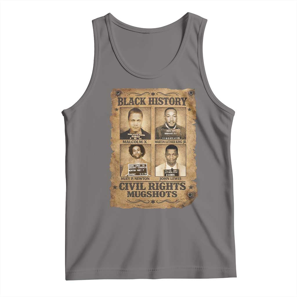 Black History Civil Rights Mugshots Tank Top Malcolm X MLK John Lewis Huey P Newton TS11 Deep Heather Print Your Wear