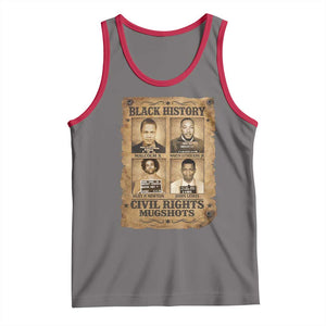 Black History Civil Rights Mugshots Tank Top Malcolm X MLK John Lewis Huey P Newton TS11 Deep Heather Red Print Your Wear