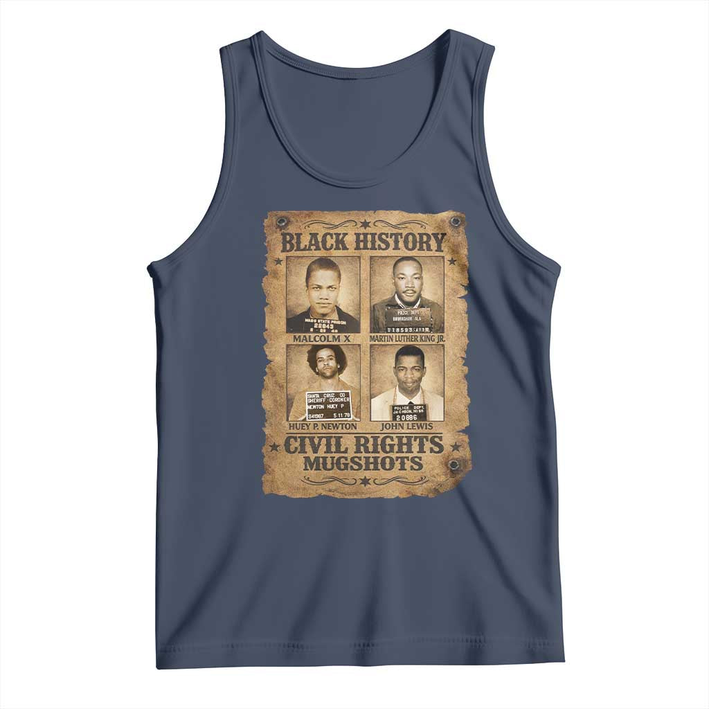 Black History Civil Rights Mugshots Tank Top Malcolm X MLK John Lewis Huey P Newton TS11 Navy Print Your Wear