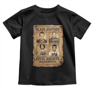 Black History Civil Rights Mugshots Toddler T Shirt Malcolm X MLK John Lewis Huey P Newton TS11 Black Print Your Wear