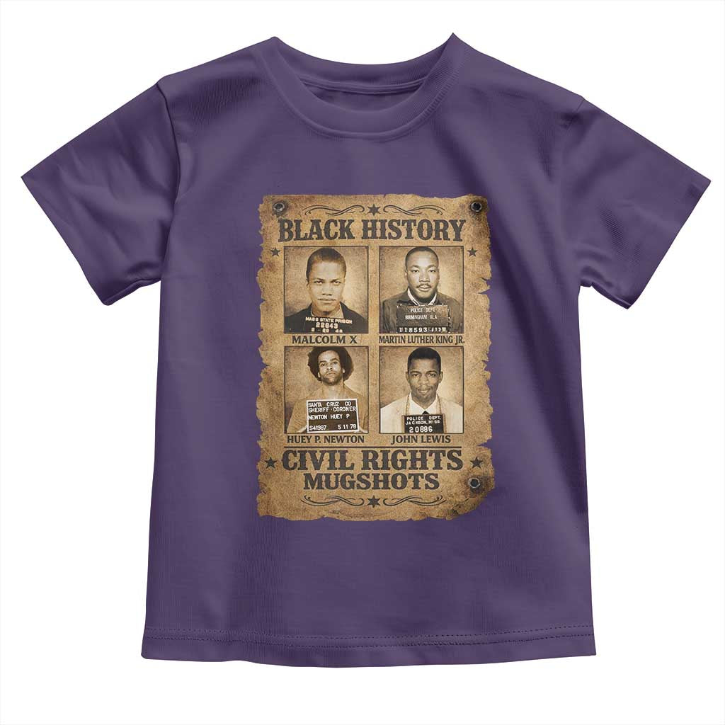 Black History Civil Rights Mugshots Toddler T Shirt Malcolm X MLK John Lewis Huey P Newton TS11 Purple Print Your Wear