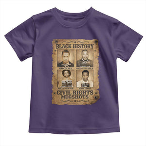 Black History Civil Rights Mugshots Toddler T Shirt Malcolm X MLK John Lewis Huey P Newton TS11 Purple Print Your Wear