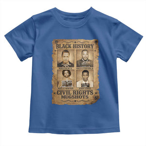 Black History Civil Rights Mugshots Toddler T Shirt Malcolm X MLK John Lewis Huey P Newton TS11 Royal Blue Print Your Wear