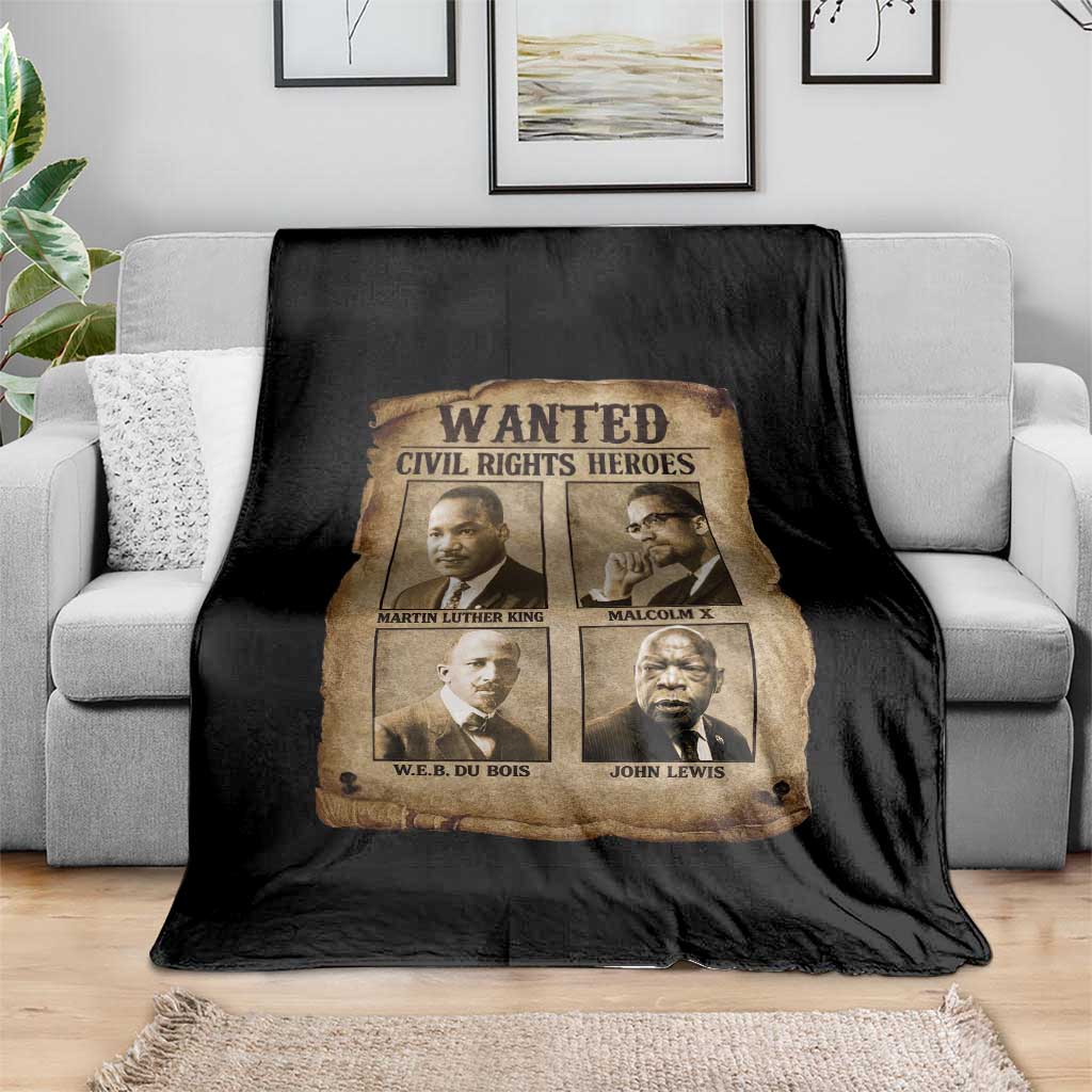 Black Leaders Throw Blanket Wanted Civil Rights Heroes MLK Malcolm X Web John Lewis TS11 Print Your Wear