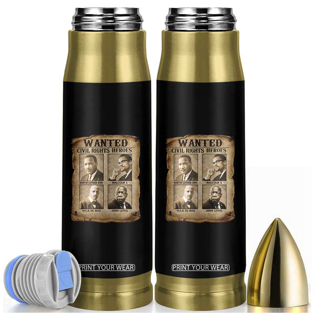 Black Leaders Bullet Tumbler Wanted Civil Rights Heroes MLK Malcolm X Web John Lewis TS11 Black Print Your Wear