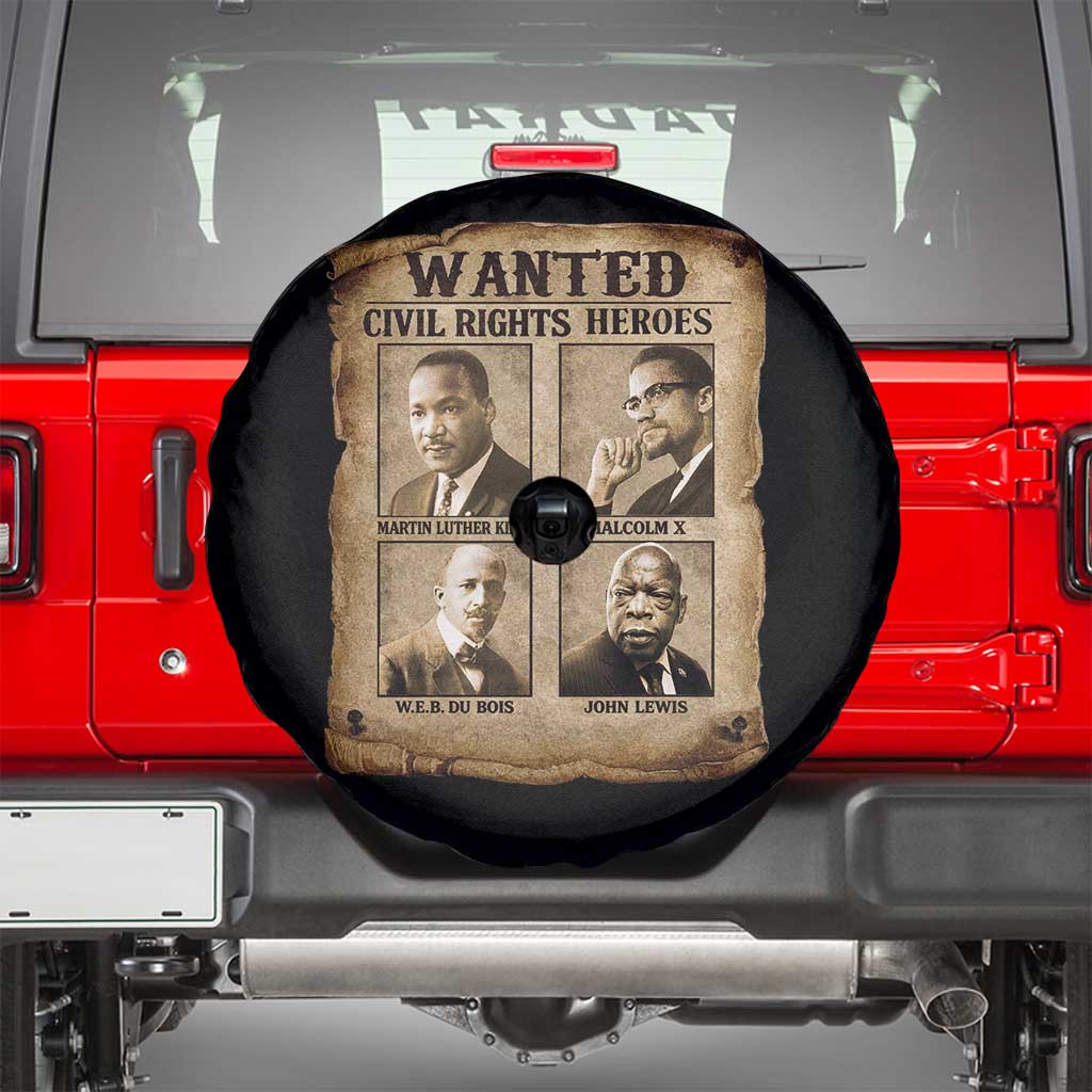Black Leaders Spare Tire Cover Wanted Civil Rights Heroes MLK Malcolm X Web John Lewis TS11 Black Print Your Wear