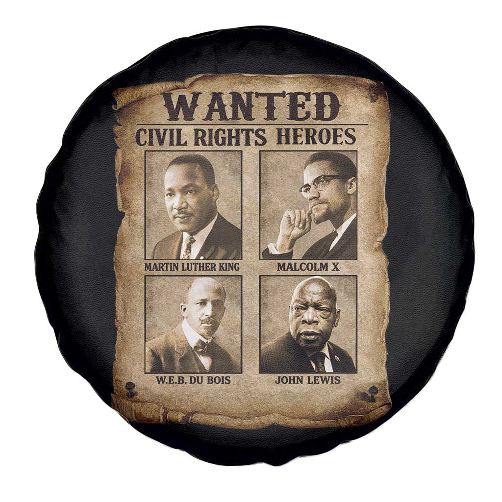 Black Leaders Spare Tire Cover Wanted Civil Rights Heroes MLK Malcolm X Web John Lewis TS11 Print Your Wear