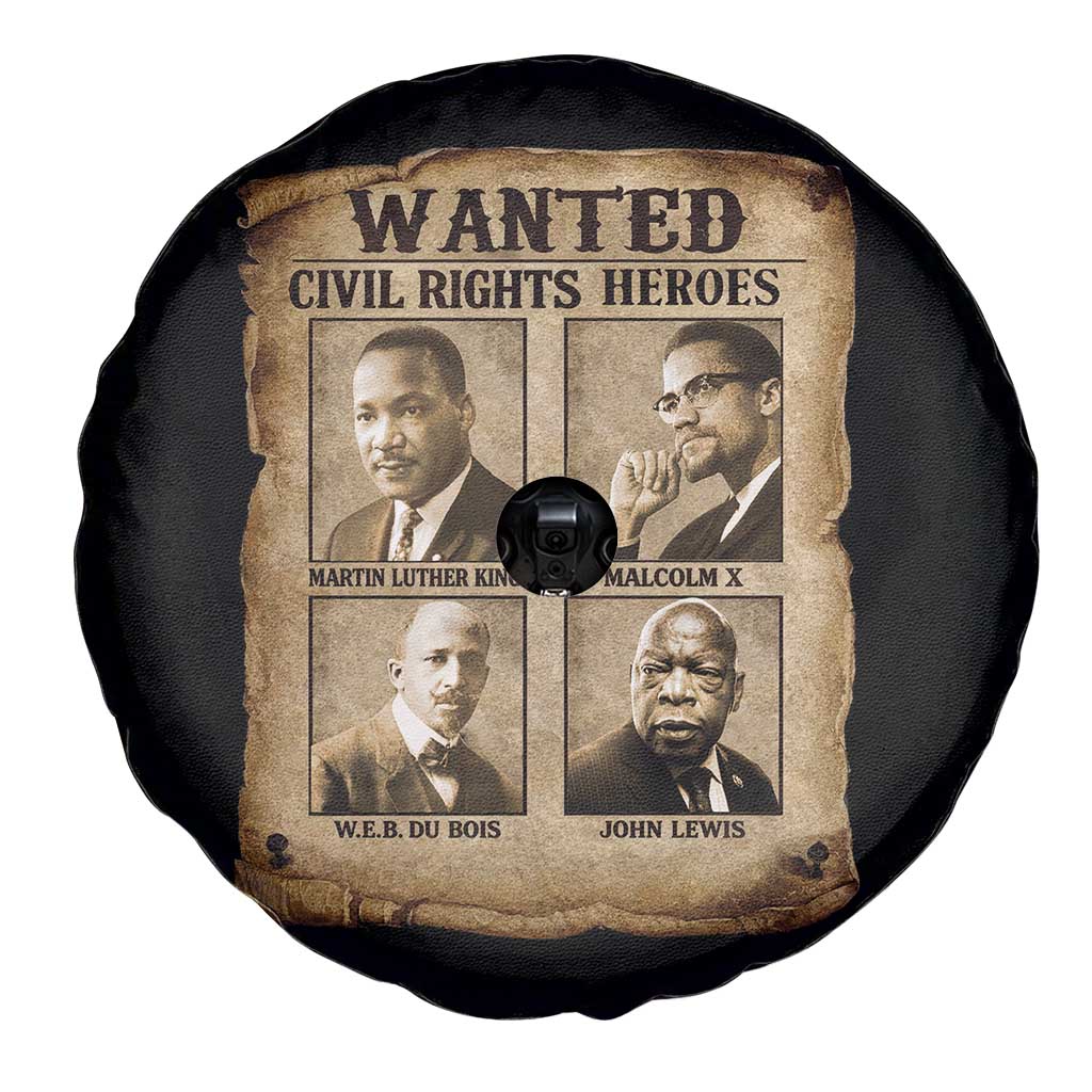 Black Leaders Spare Tire Cover Wanted Civil Rights Heroes MLK Malcolm X Web John Lewis TS11 Print Your Wear