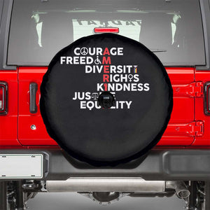 America Courage Freedom Diversity Rights Friendship Justice Spare Tire Cover TS11 Black Print Your Wear
