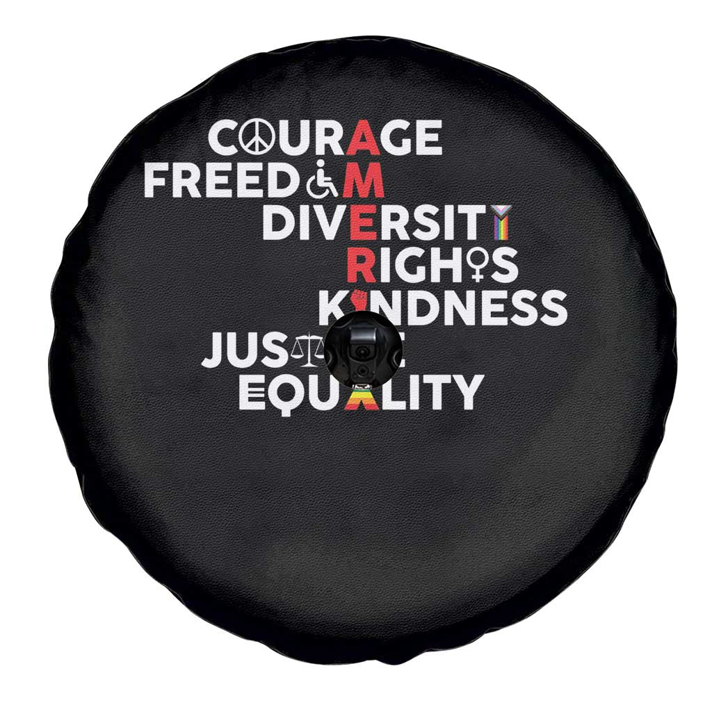 America Courage Freedom Diversity Rights Friendship Justice Spare Tire Cover TS11 Print Your Wear
