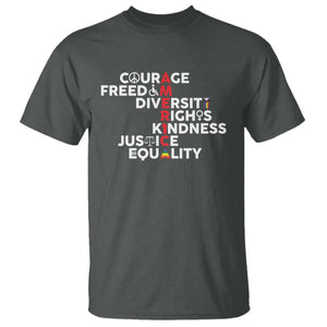 America Courage Freedom Diversity Rights Friendship Justice T Shirt TS11 Dark Heather Print Your Wear